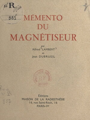 cover image of Mémento du magnétiseur